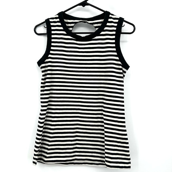 Kate Spade size XS black and white tank top with keyhole back cotton blend - Picture 1 of 5